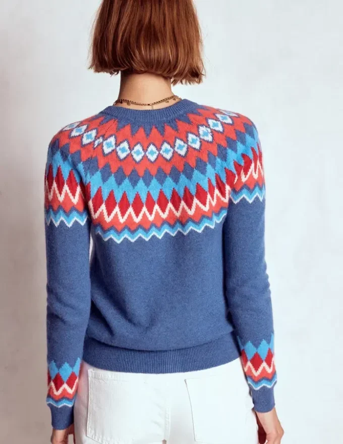 Edie Fair Isle Cardigan Blue Fair Isle Edie Fair Isle Cardigan Blue Fair Isle