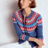 Edie Fair Isle Cardigan Blue Fair Isle Edie Fair Isle Cardigan Blue Fair Isle