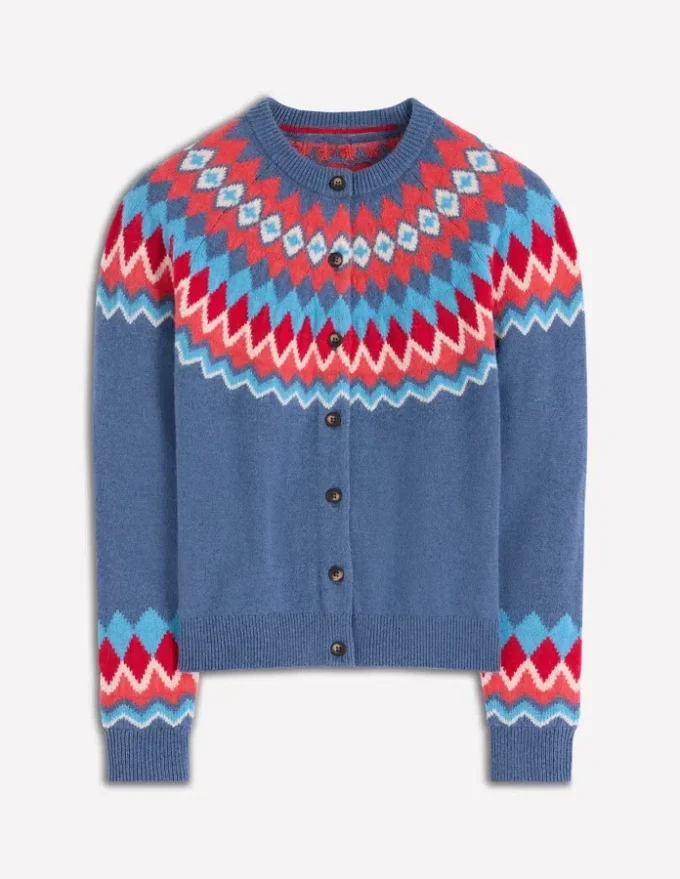 Edie Fair Isle Cardigan Blue Fair Isle Edie Fair Isle Cardigan Blue Fair Isle