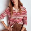 Edie Fair Isle Cardigan Pink Heritage Fair Isle Edie Fair Isle Cardigan Pink Heritage Fair Isle