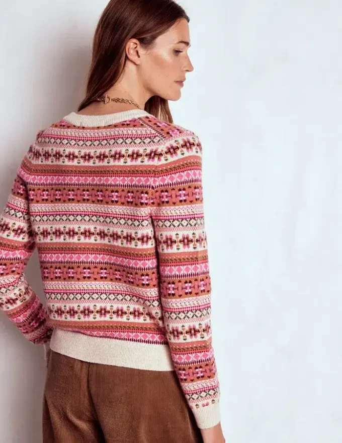 Edie Fair Isle Cardigan Pink Heritage Fair Isle Edie Fair Isle Cardigan Pink Heritage Fair Isle