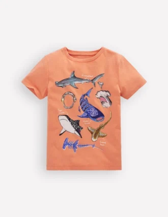 Educational T-shirt ORANGE SHARKS