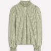 Effie Smocked Detail Shirt Dill Stripe Effie Smocked Detail Shirt Dill Stripe