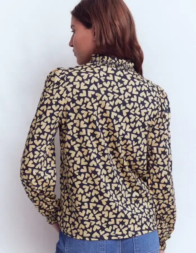 Effie Smocked Detail Shirt Heart Scatter Effie Smocked Detail Shirt Heart Scatter