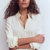 Effie Smocked Detail Shirt Ivory Effie Smocked Detail Shirt Ivory