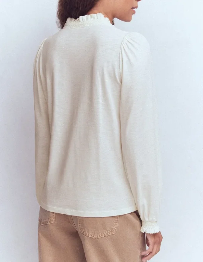 Effie Smocked Detail Shirt Ivory Effie Smocked Detail Shirt Ivory