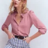 Effie Smocked Detail Shirt Lilas Effie Smocked Detail Shirt Lilas