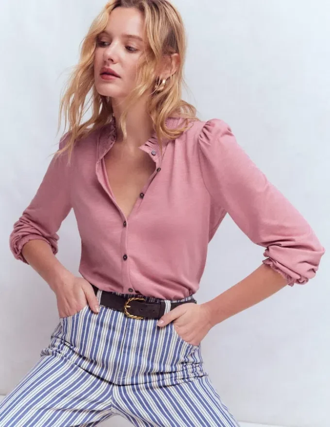 Effie Smocked Detail Shirt Lilas Effie Smocked Detail Shirt Lilas
