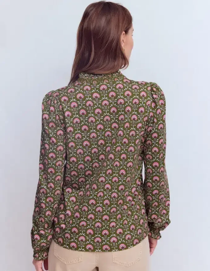 Effie Smocked Detail Shirt Mayfly, Flower Lattice Effie Smocked Detail Shirt Mayfly, Flower Lattice