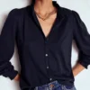 Effie Smocked Detail Shirt Navy Effie Smocked Detail Shirt Navy