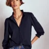 Effie Smocked Detail Shirt Navy Effie Smocked Detail Shirt Navy