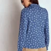 Effie Smocked Detail Shirt True Navy, Flower Press Small Effie Smocked Detail Shirt True Navy, Flower Press Small