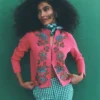 Elena Stand Neck Jacket Pink Embroidery Elena Stand Neck Jacket Pink Embroidery