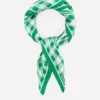 Elisabeth Silk Square Scarf Green Gingham
