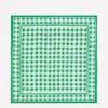 Elisabeth Silk Square Scarf Green Gingham