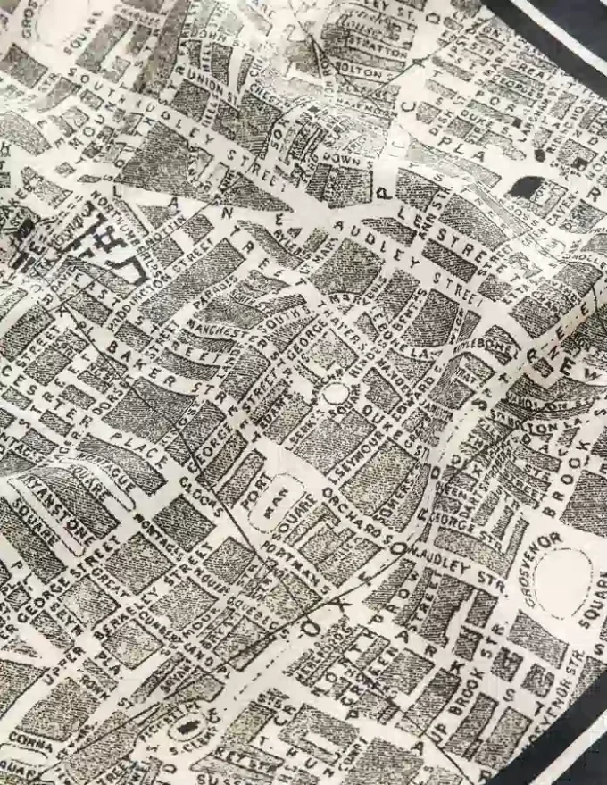 Elisabeth Silk Square Scarf Map Of London Elisabeth Silk Square Scarf Map Of London