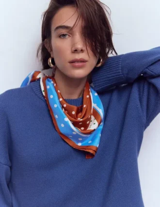 Elisabeth Silk Square Scarf Multi, Painted Dot