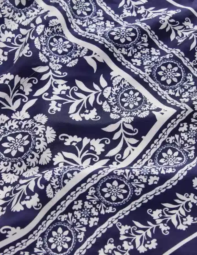 Elisabeth Silk Square Scarf Navy Decorative Blossom Elisabeth Silk Square Scarf Navy Decorative Blossom
