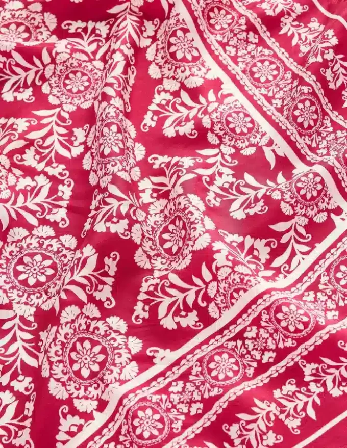 Elisabeth Silk Square Scarf Red Decorative Blossom Elisabeth Silk Square Scarf Red Decorative Blossom