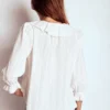 Eliza Ruffle V-Neck Blouse White Eliza Ruffle V-Neck Blouse White