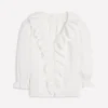 Eliza Ruffle V-Neck Blouse White Eliza Ruffle V-Neck Blouse White