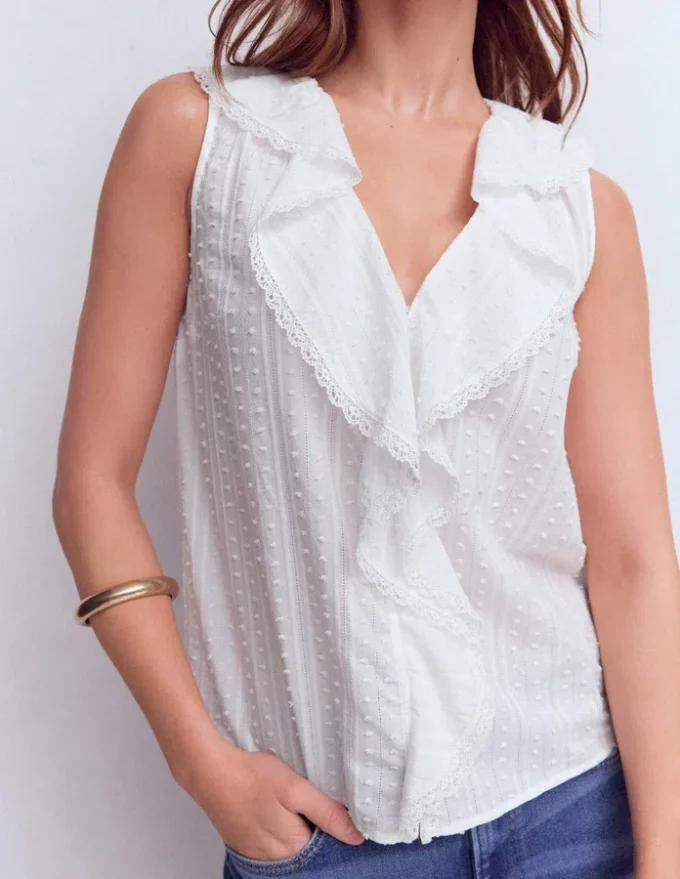 Eliza Sleeveless Top White Eliza Sleeveless Top White