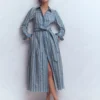 Ellie Cotton Maxi Shirt Dress Broderie Denim Ellie Cotton Maxi Shirt Dress Broderie Denim
