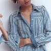 Ellie Cotton Maxi Shirt Dress Broderie Denim Ellie Cotton Maxi Shirt Dress Broderie Denim