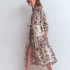 Ellie Cotton Maxi Shirt Dress Elegant Blossom Placement Ellie Cotton Maxi Shirt Dress Elegant Blossom Placement