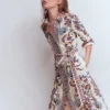 Ellie Cotton Maxi Shirt Dress Elegant Blossom Placement Ellie Cotton Maxi Shirt Dress Elegant Blossom Placement