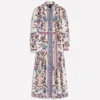 Ellie Cotton Maxi Shirt Dress Elegant Blossom Placement Ellie Cotton Maxi Shirt Dress Elegant Blossom Placement