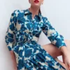 Ellie Cotton Maxi Shirt Dress Ivory Floral Frenzy Ellie Cotton Maxi Shirt Dress Ivory Floral Frenzy