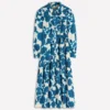 Ellie Cotton Maxi Shirt Dress Ivory Floral Frenzy Ellie Cotton Maxi Shirt Dress Ivory Floral Frenzy