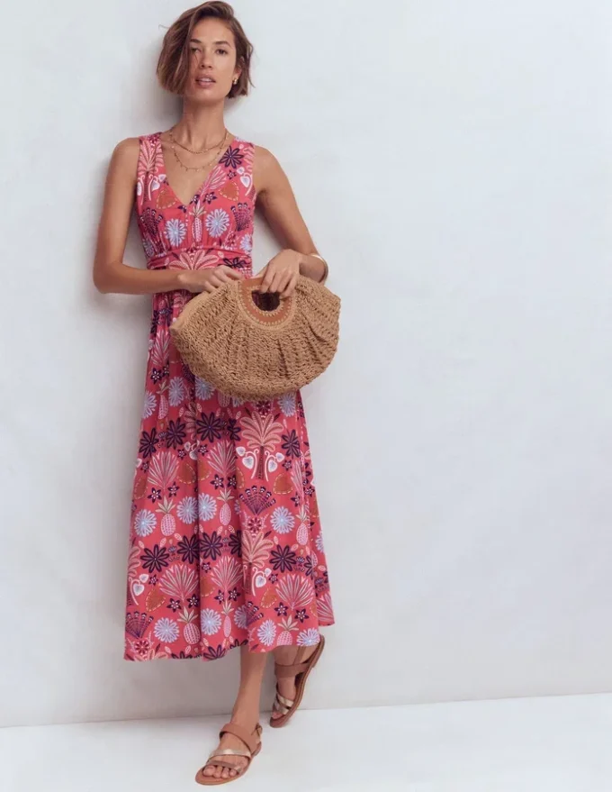 Elodie Jersey Maxi Dress Cherry Blush, Tropical Forest Elodie Jersey Maxi Dress Cherry Blush, Tropical Forest