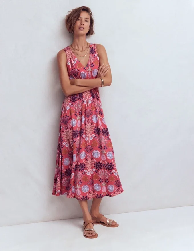 Elodie Jersey Maxi Dress Cherry Blush, Tropical Forest Elodie Jersey Maxi Dress Cherry Blush, Tropical Forest