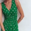 Elodie Jersey Maxi Dress Green, Ornamental Floweret Elodie Jersey Maxi Dress Green, Ornamental Floweret