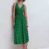 Elodie Jersey Maxi Dress Green, Ornamental Floweret Elodie Jersey Maxi Dress Green, Ornamental Floweret