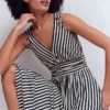 Elodie Jersey Maxi Dress Navy and Ivory Stripe Elodie Jersey Maxi Dress Navy and Ivory Stripe