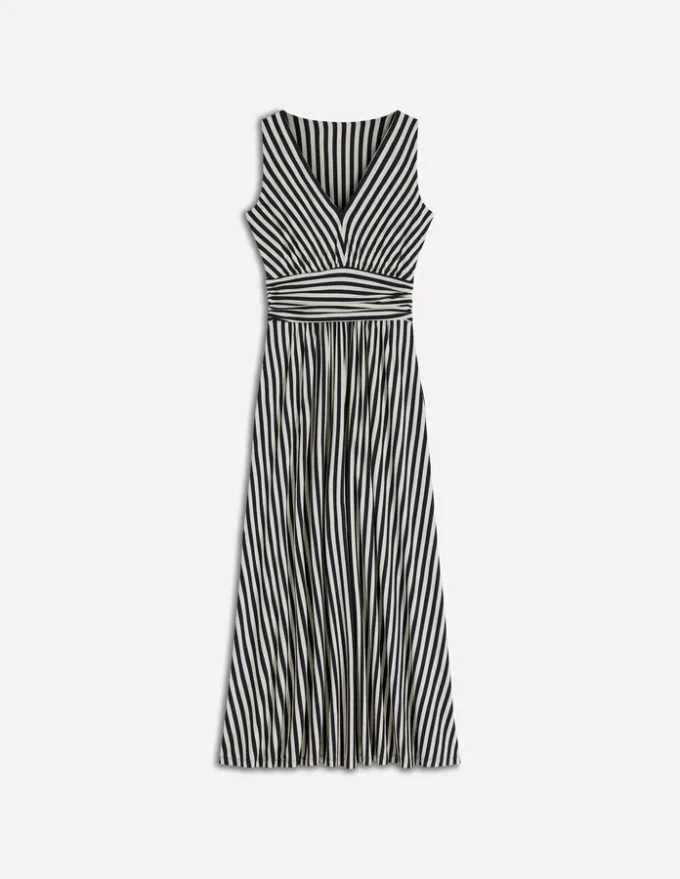 Elodie Jersey Maxi Dress Navy and Ivory Stripe Elodie Jersey Maxi Dress Navy and Ivory Stripe
