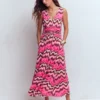 Elodie Jersey Maxi Dress Pink Punch, Zig Zag Wave Elodie Jersey Maxi Dress Pink Punch, Zig Zag Wave