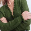 Eloise Frill Henley Jumper Promenade Green Eloise Frill Henley Jumper Promenade Green