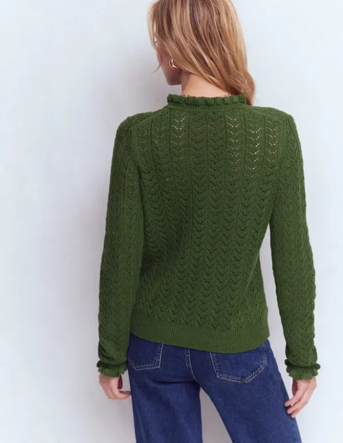 Eloise Frill Henley Jumper Promenade Green Eloise Frill Henley Jumper Promenade Green