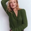 Eloise Frill Henley Jumper Promenade Green Eloise Frill Henley Jumper Promenade Green