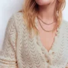 Eloise Frill Henley Jumper Warm Ivory Eloise Frill Henley Jumper Warm Ivory