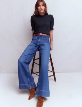 Eloise Frill T-Shirt Navy
