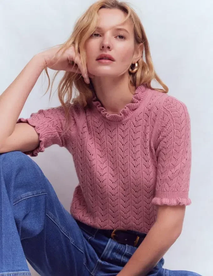 Eloise Frill T-Shirt Spring Blossom Pink Eloise Frill T-Shirt Spring Blossom Pink