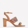 Embellished Block Heel Sandal Tan Embellished Embellished Block Heel Sandal Tan Embellished