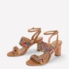 Embellished Block Heel Sandal Tan Embellished Embellished Block Heel Sandal Tan Embellished