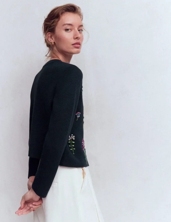 Embellished Knit Cardigan Navy Embellished Knit Cardigan Navy