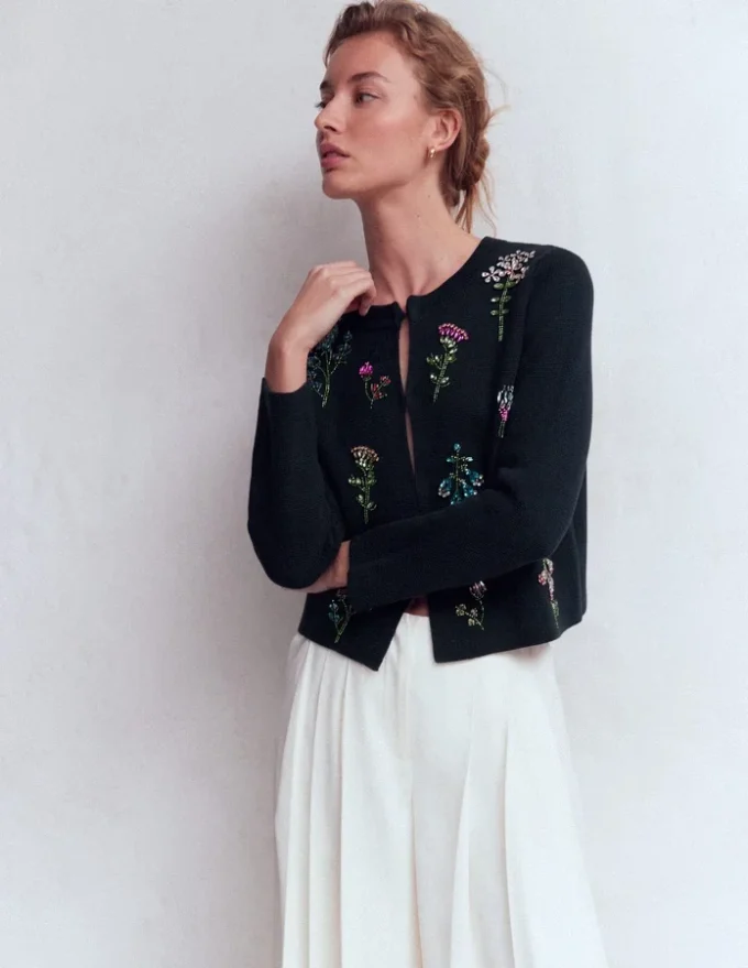 Embellished Knit Cardigan Navy Embellished Knit Cardigan Navy